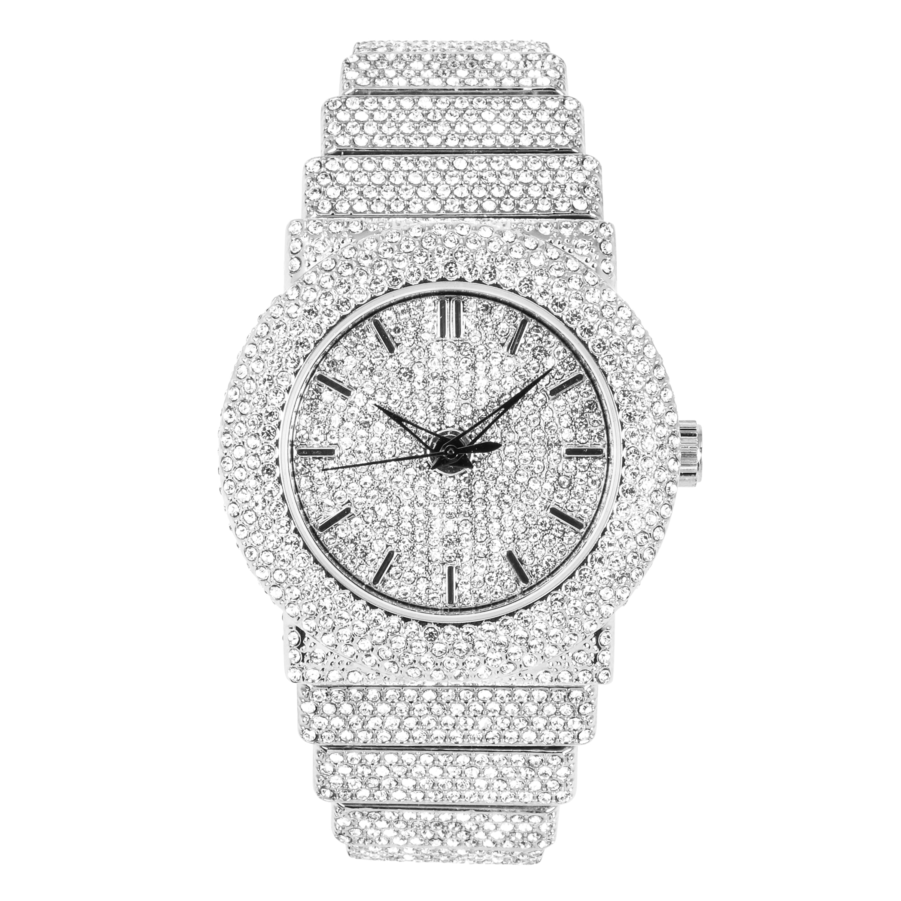 Urban Iced-Out 47mm Chandelier Metal Band Watch - REF 9833L-MB