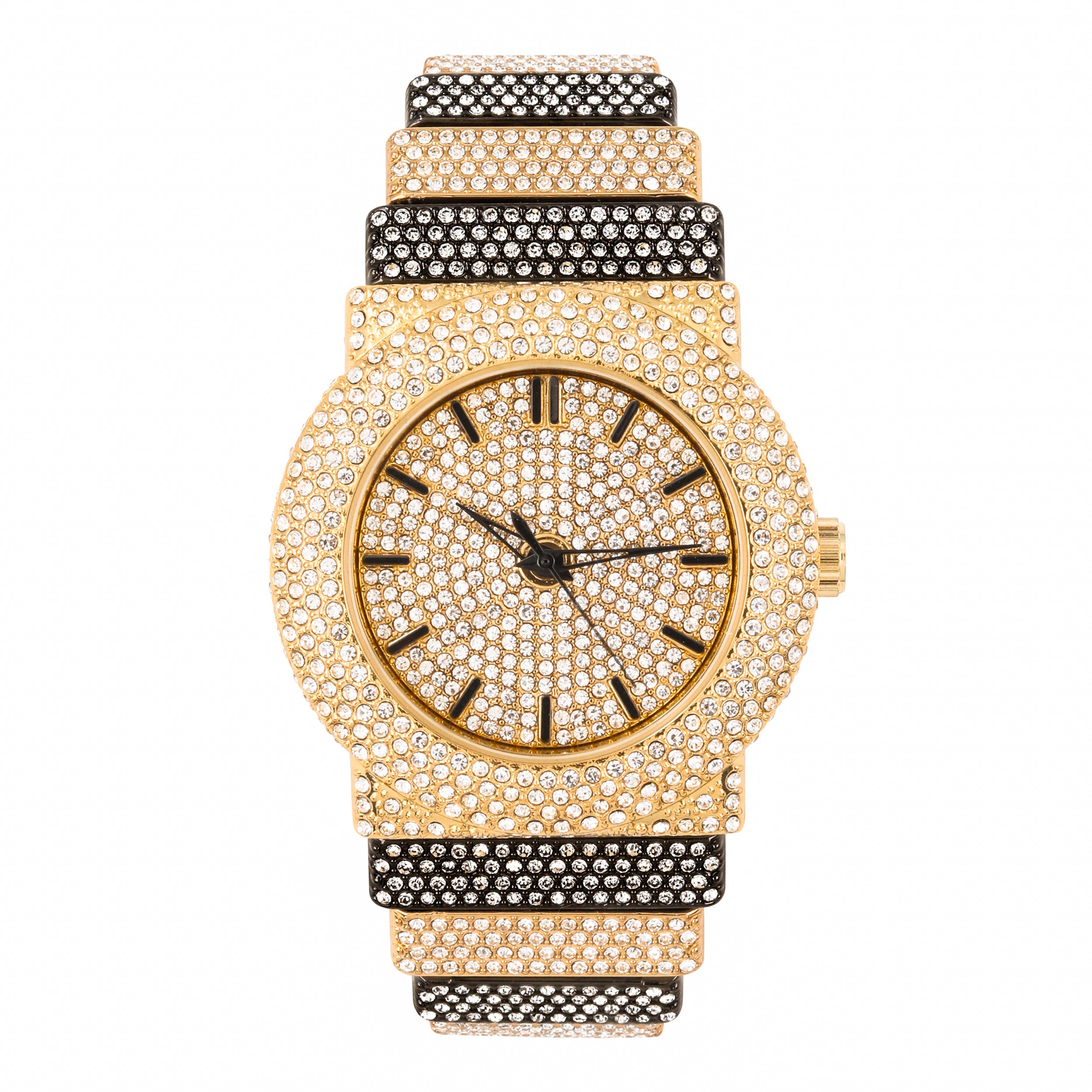 Urban Iced-Out 47mm Chandelier Metal Band Watch - REF 9833L-MB