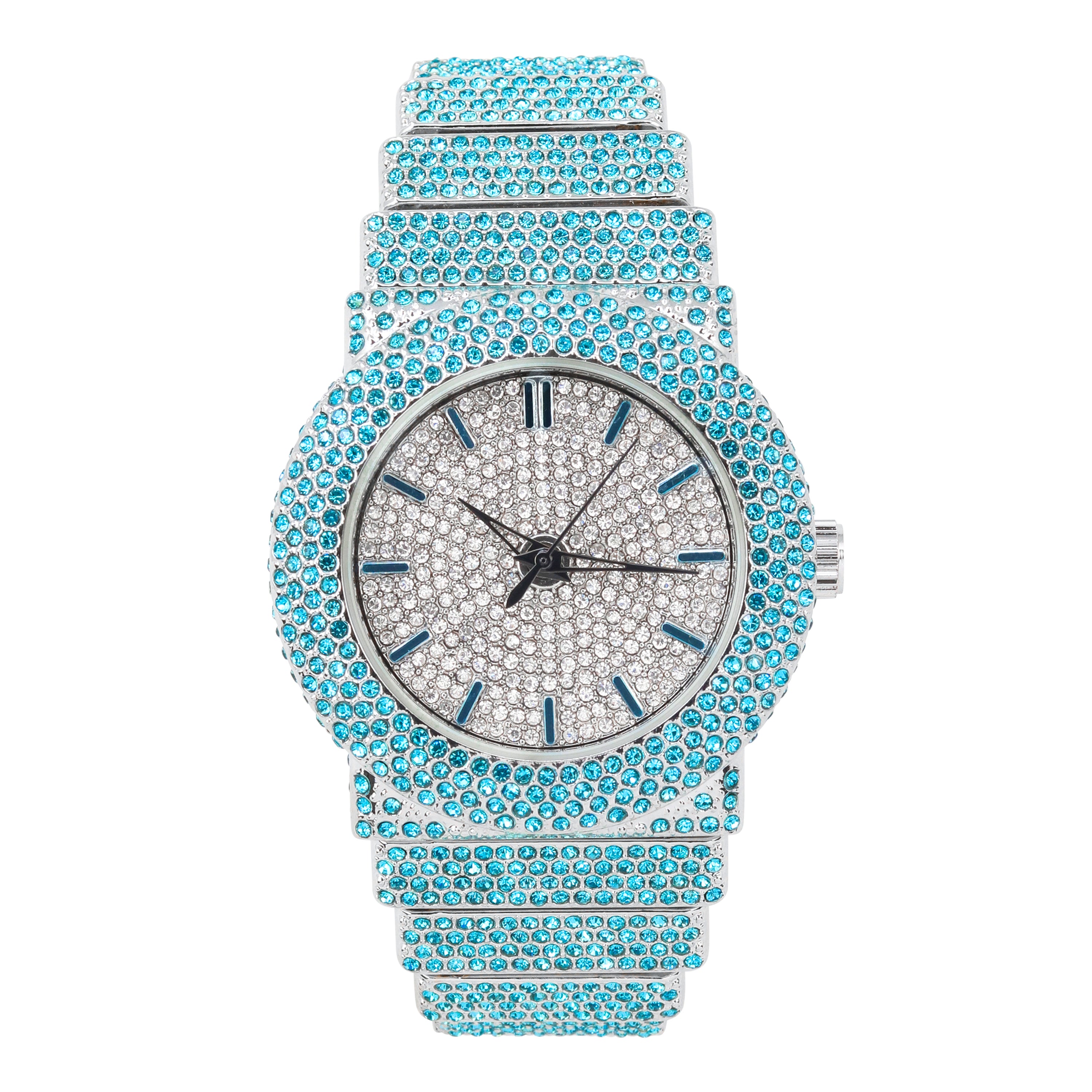 Urban Iced-Out 47mm Chandelier Metal Band Watch - REF 9833L-MB