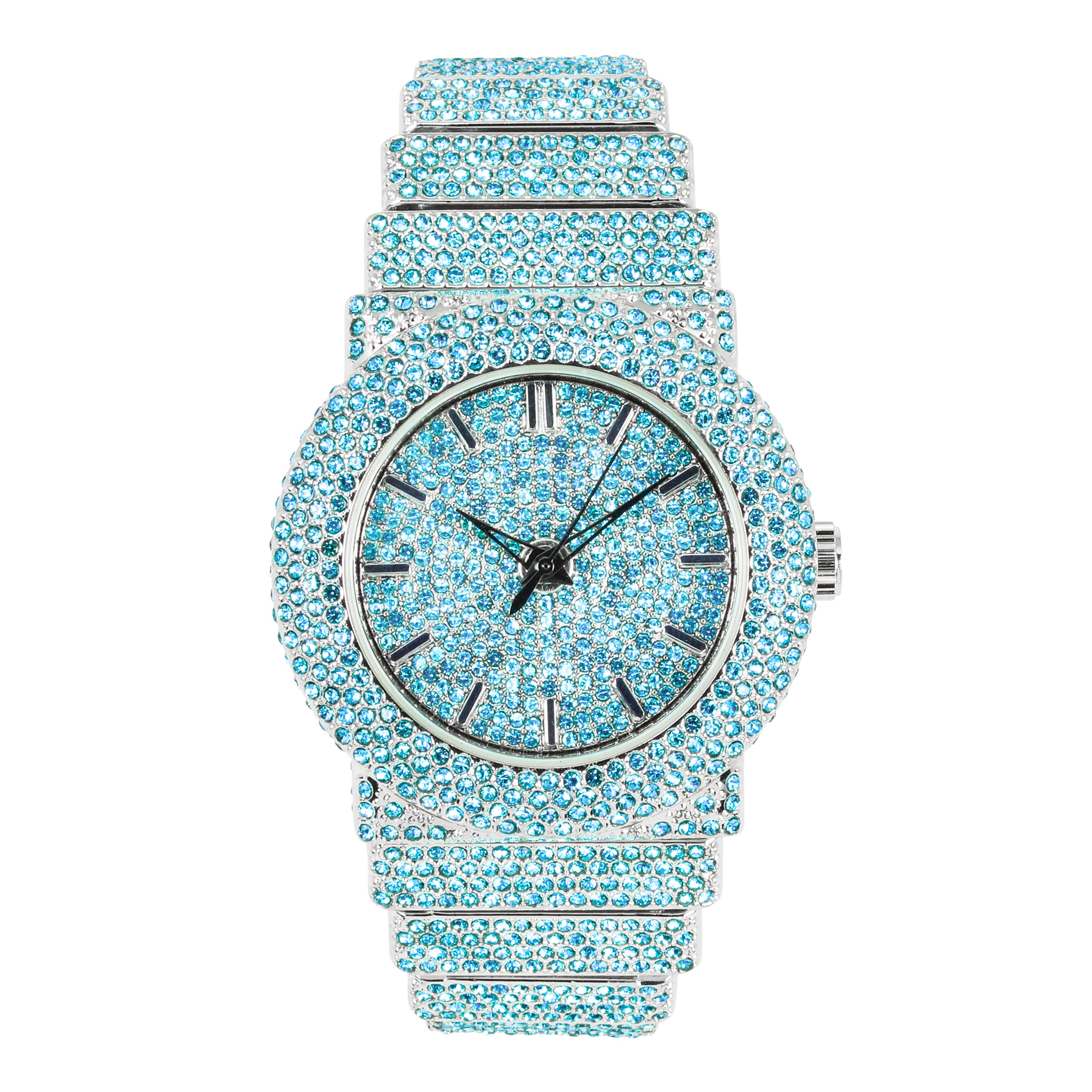 Urban Iced-Out 47mm Chandelier Metal Band Watch - REF 9833L-MB