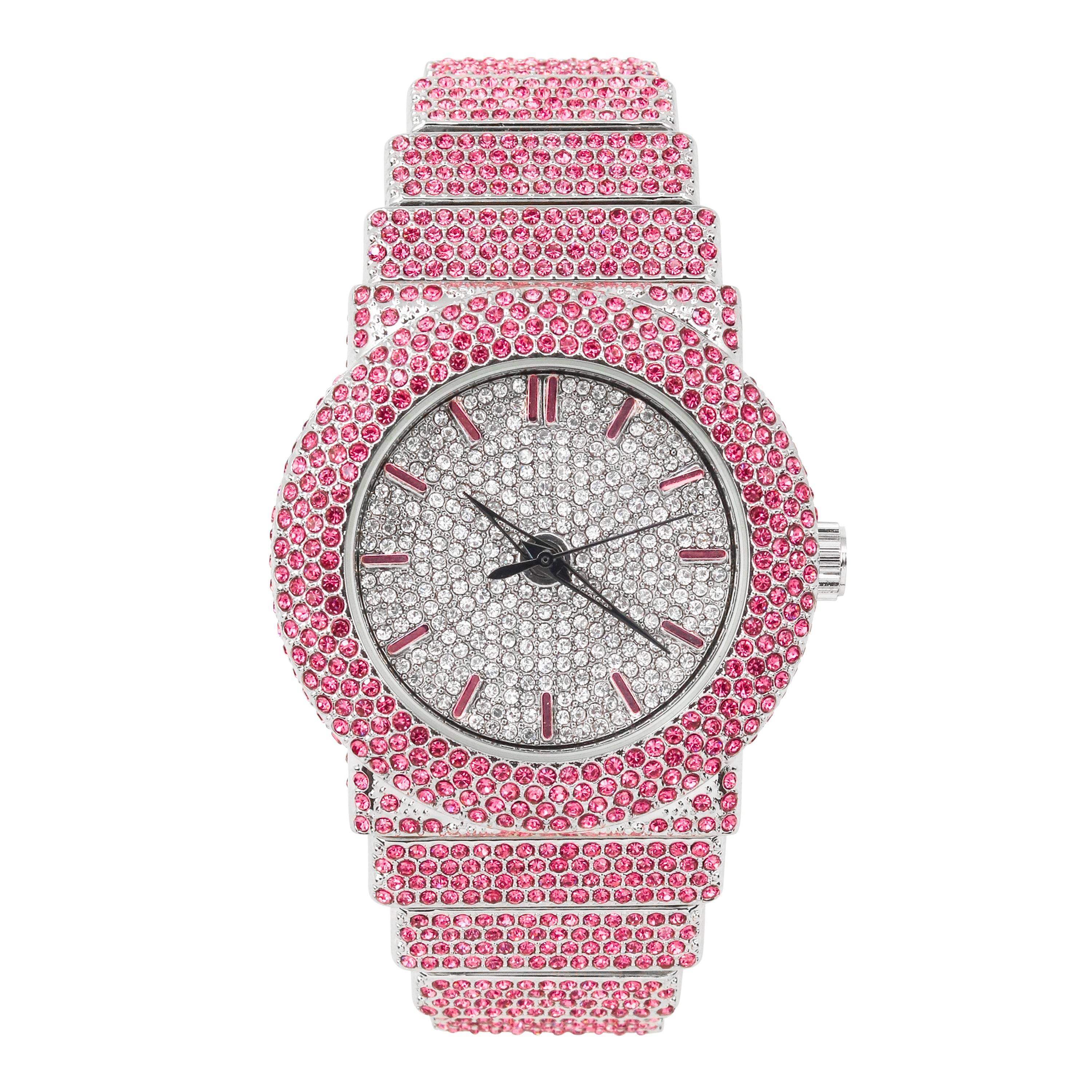 Urban Iced-Out 47mm Chandelier Metal Band Watch - REF 9833L-MB