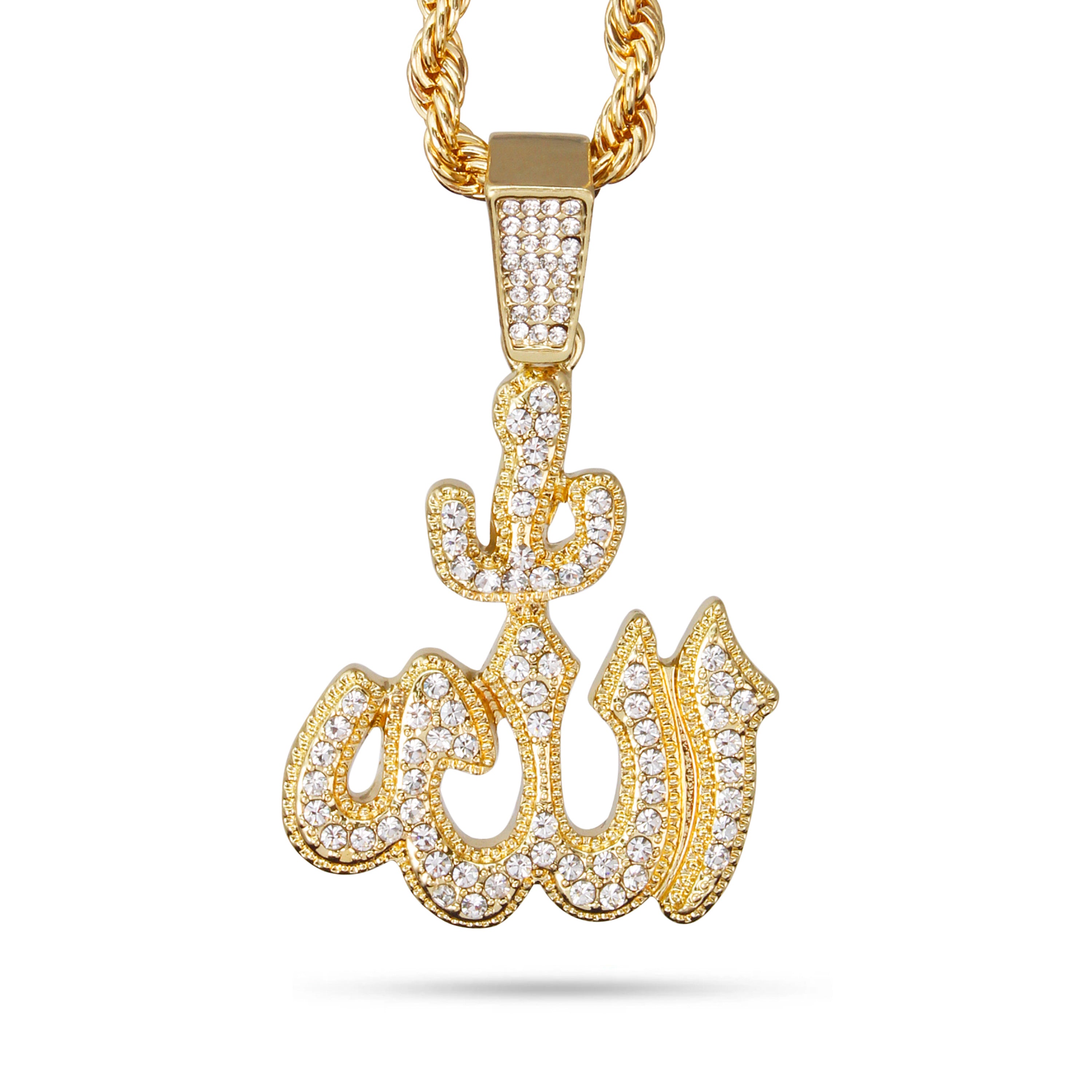 Amazon.com: Gold Plated Religious Islamic Muslim Allah Crystal Pendant  Necklace (Gold) : Clothing, Shoes & Jewelry